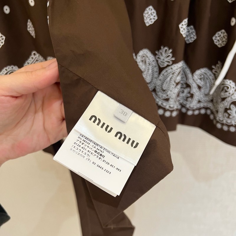 Miumiu Halther Neck Shirt & Skirts Set