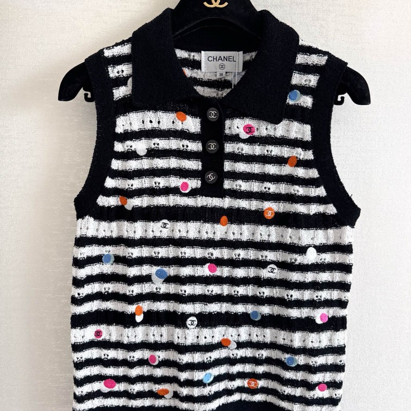 Chanel Sleeveless Polo Tee