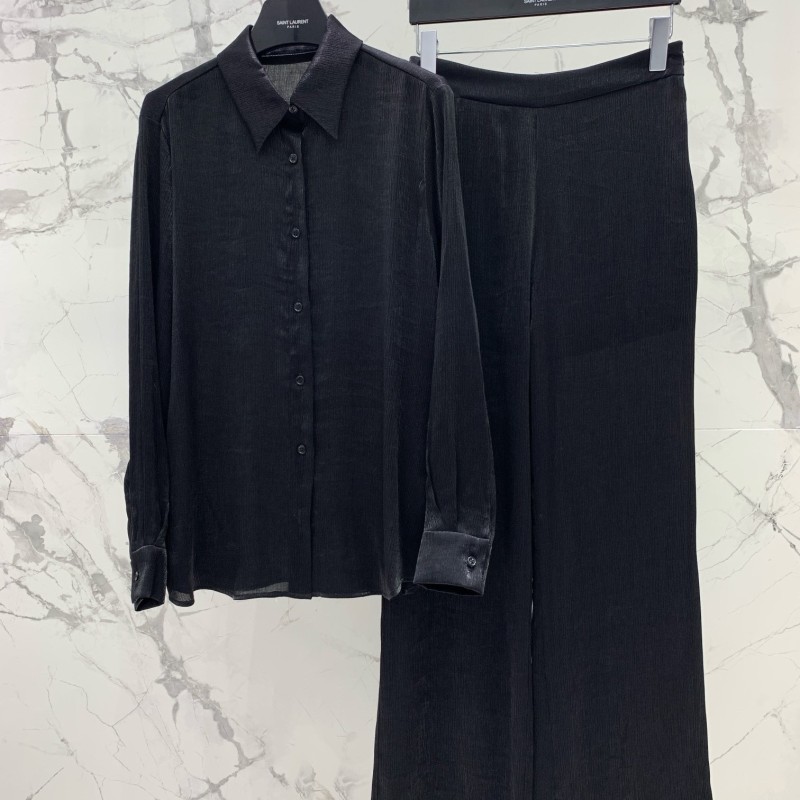 YSL Long Sleeves Shirt & Skirts Set