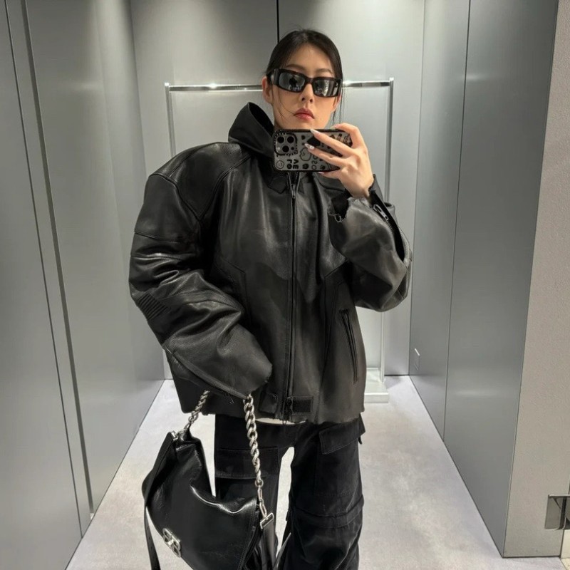 Balenciaga Unisex Leather Jacket