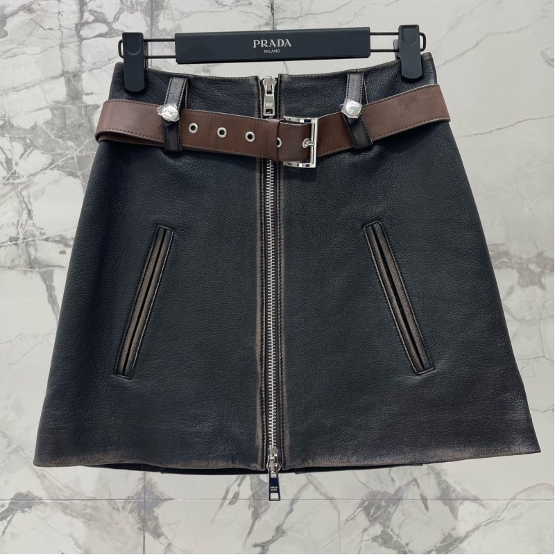 Prada Leather Skirts