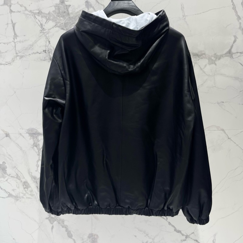 YSL Unisex Leather Hoodie