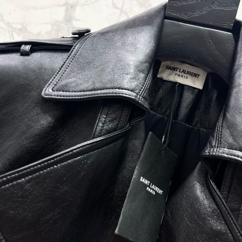 YSL Leather Windbreaker