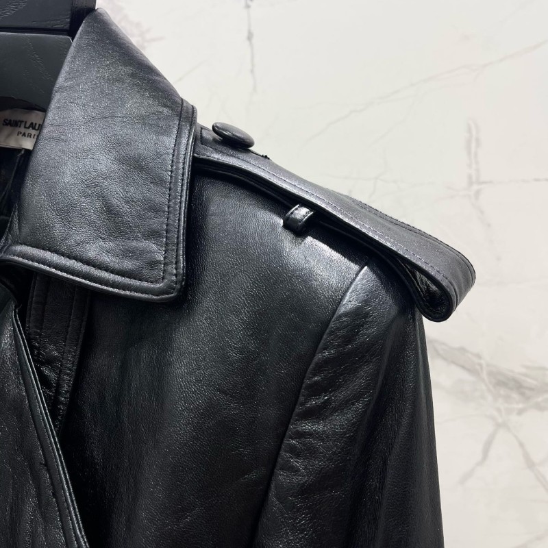 YSL Leather Windbreaker