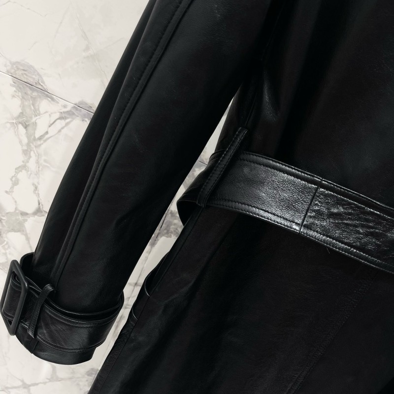 YSL Leather Windbreaker