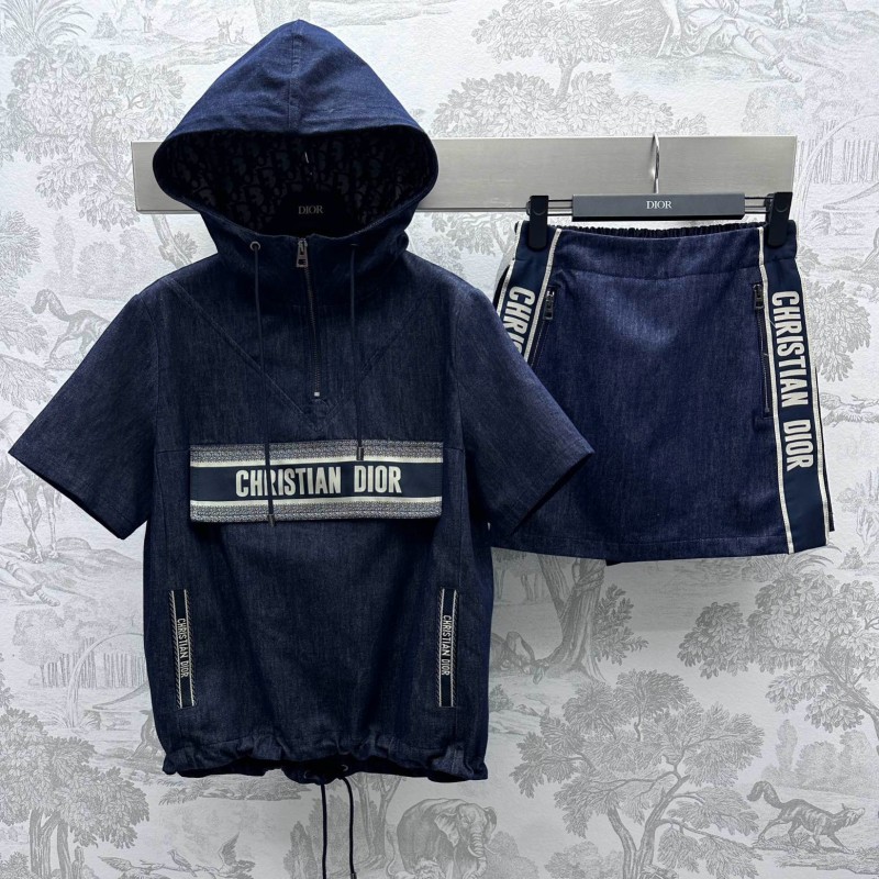 Dior Denim Hoodie & Skirts