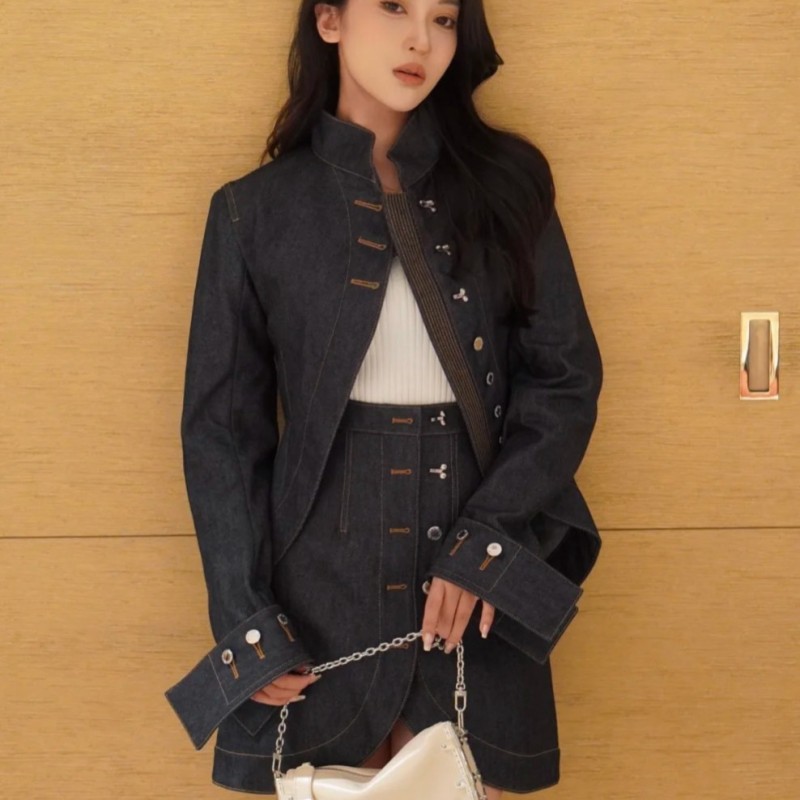 LV Denim Long Shirt & Skirts