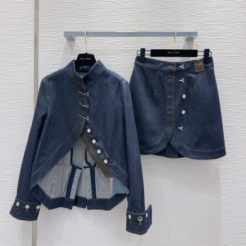 LV Denim Long Shirt & Skirts