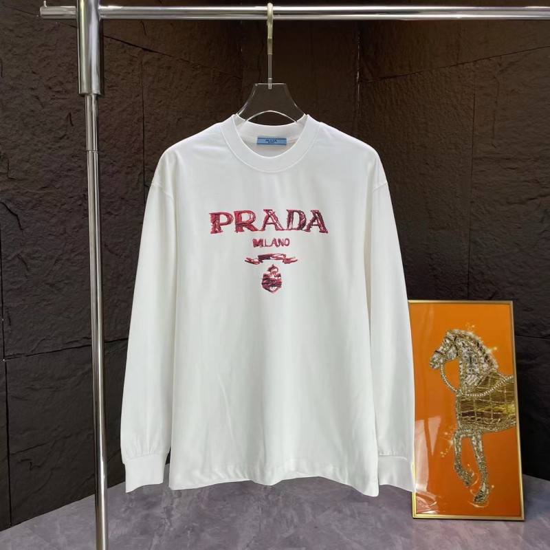 Prada Unisex Long Sleeves Tee