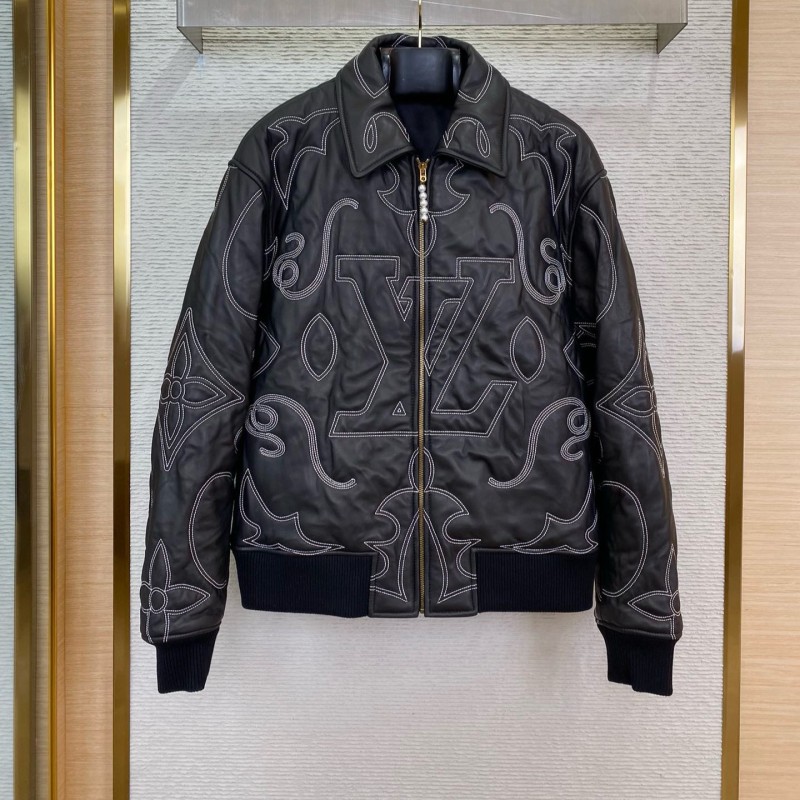 LV Unisex Leather Jacket