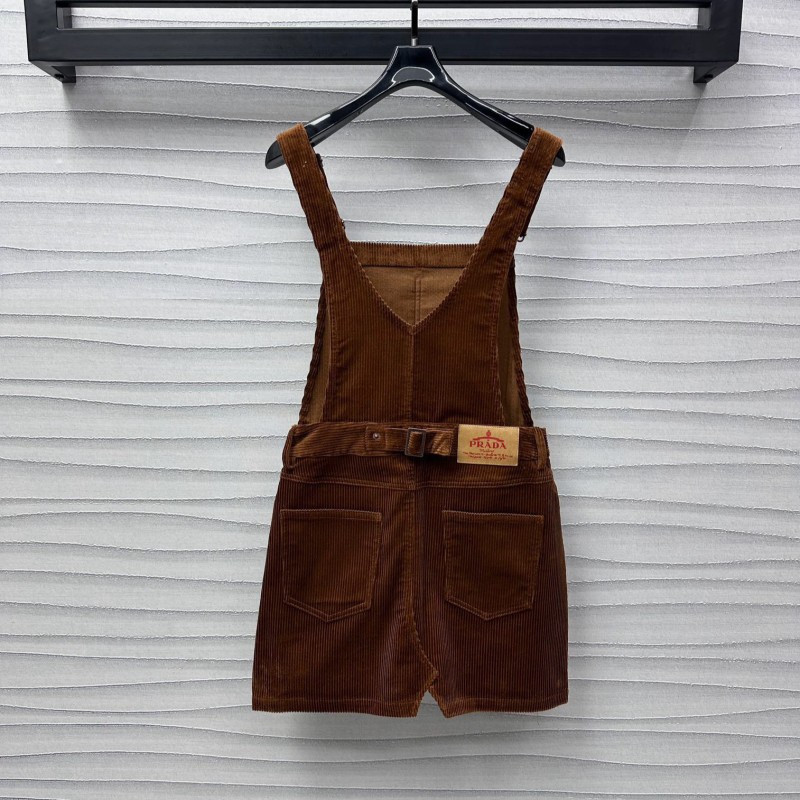 Prada Corduroy Suspender Skirts