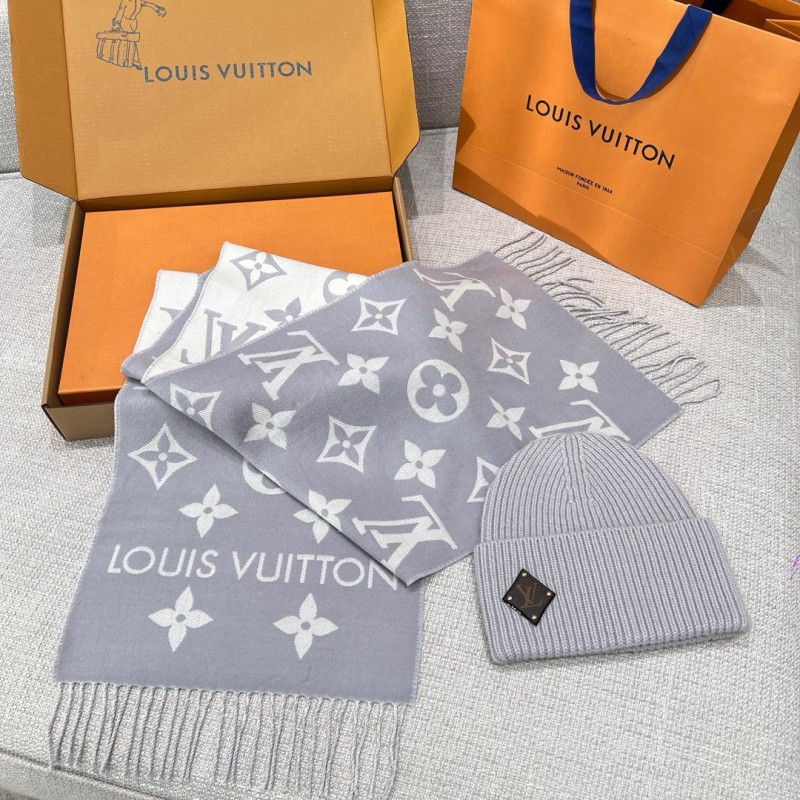 LV Long Scarf & Bennie Hat