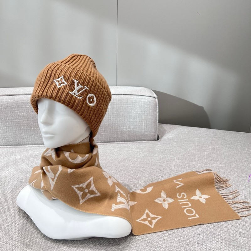 LV Long Scarf & Bennie Hat