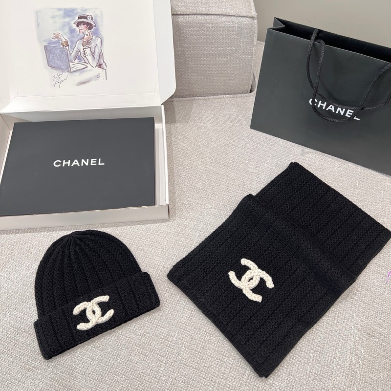 Chanel Long Scarf & Bennie Hat