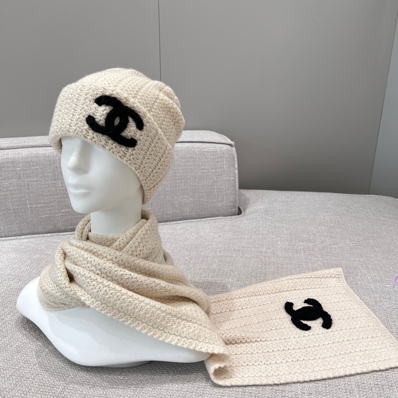 Chanel Long Scarf & Bennie Hat