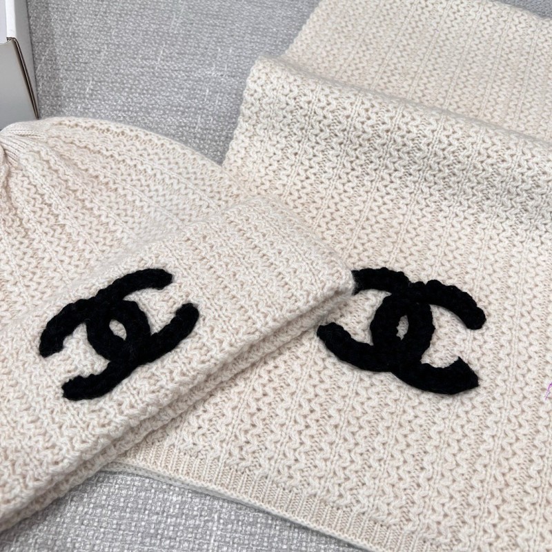 Chanel Long Scarf & Bennie Hat