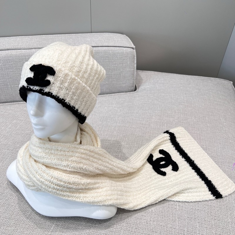 Chanel Scarf & Bennie Hat