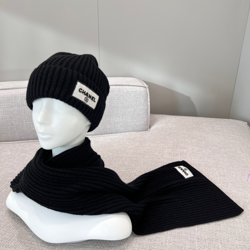 Chanel Long Scarf & Bennie Hat