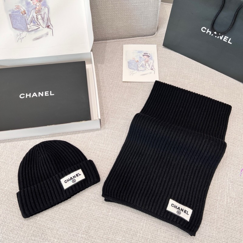 Chanel Long Scarf & Bennie Hat