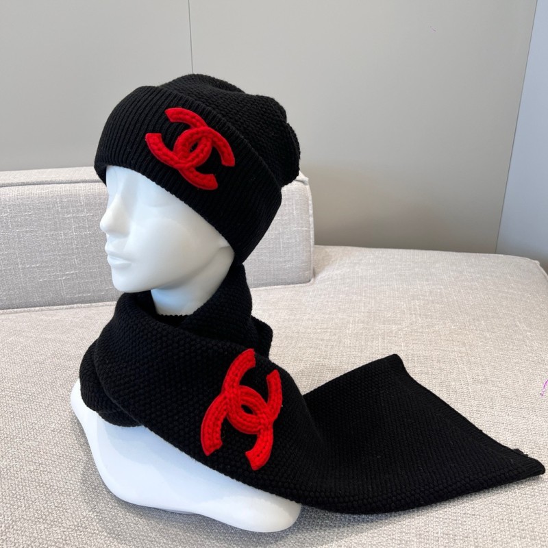 Chanel Long Scarf & Bennie Hat