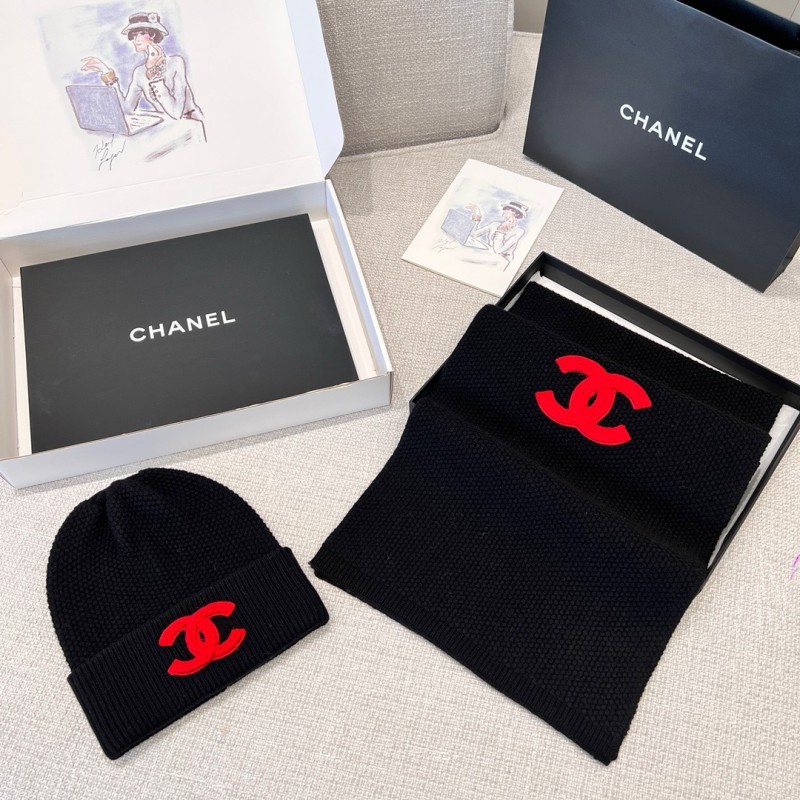 Chanel Long Scarf & Bennie Hat