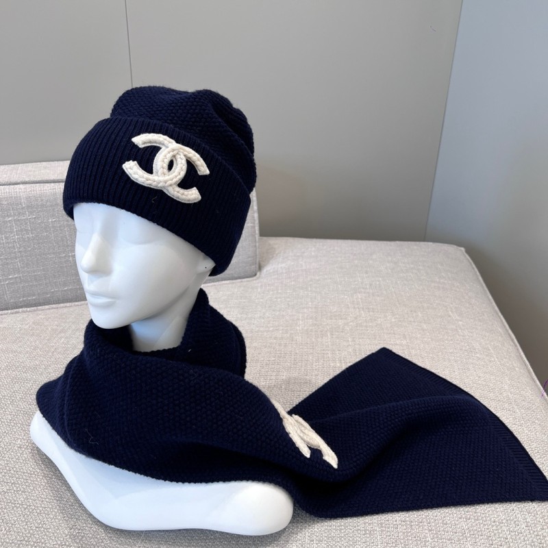 Chanel Long Scarf & Bennie Hat