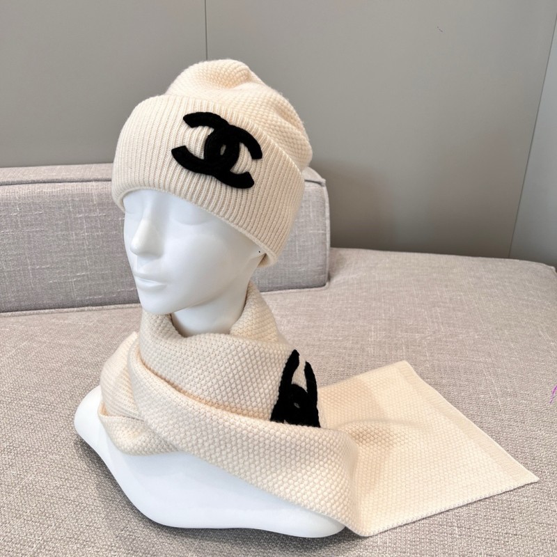 Chanel Long Scarf & Bennie Hat