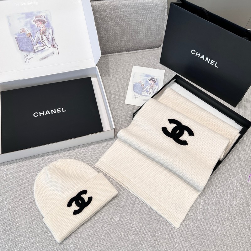 Chanel Long Scarf & Bennie Hat