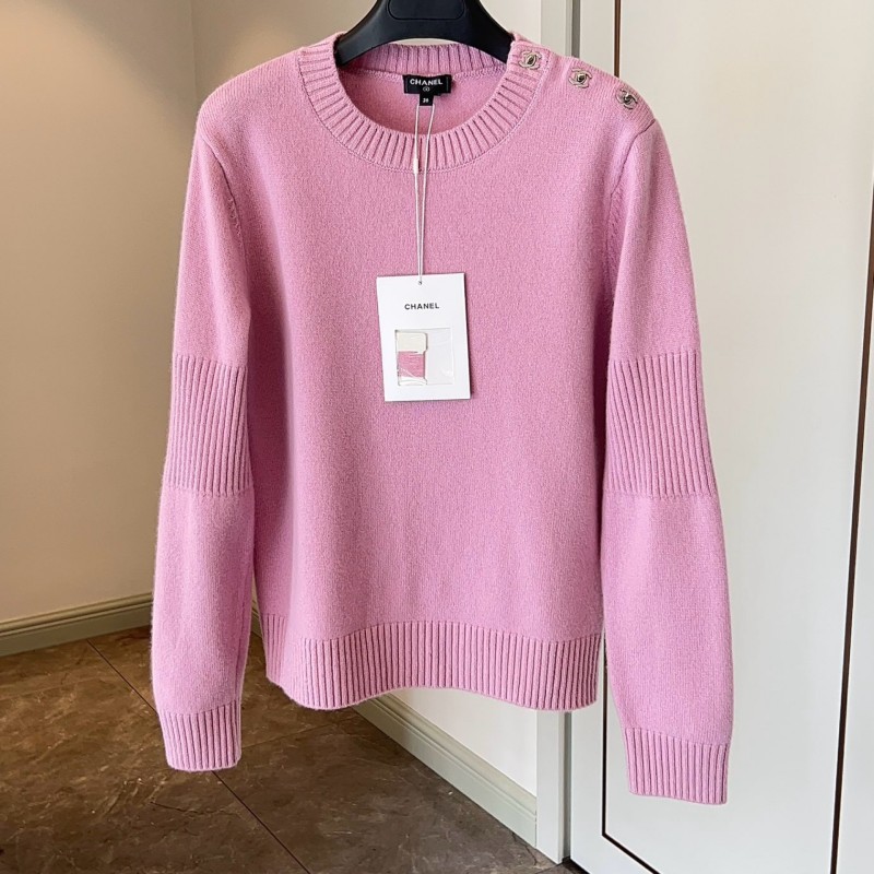 Chanel Cashmere Shoulder Buckle Sweater