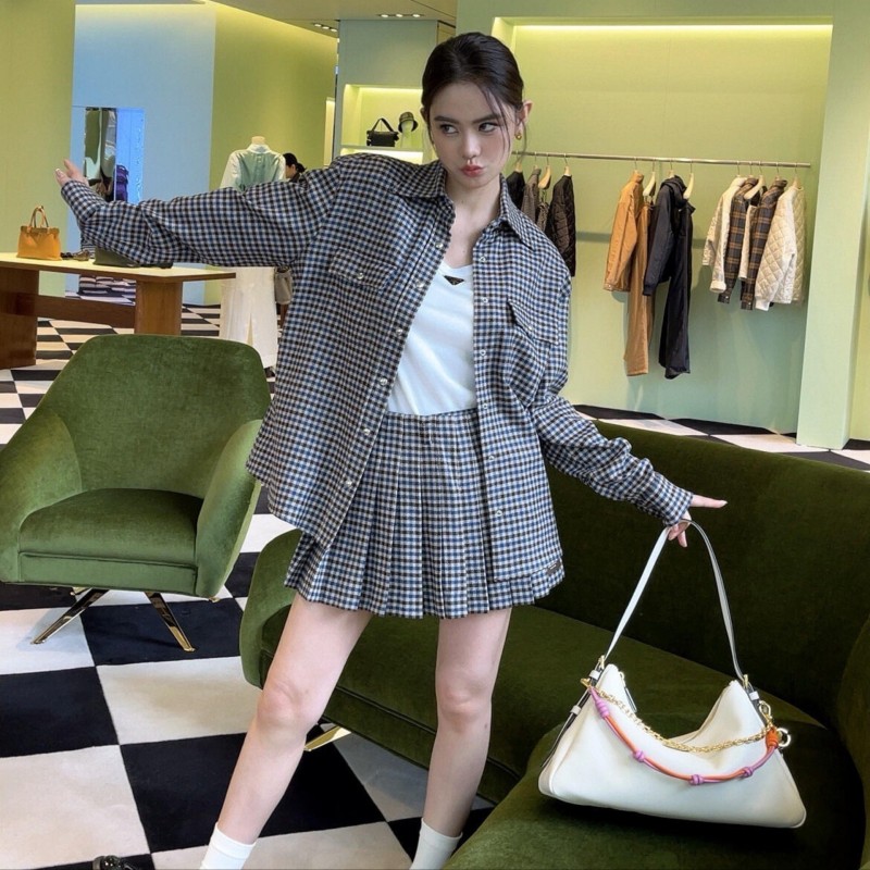 Prada Long Sleeves Shirt & Skirts