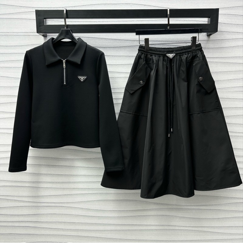 Prada Long Sleeves Shirt & Skirts