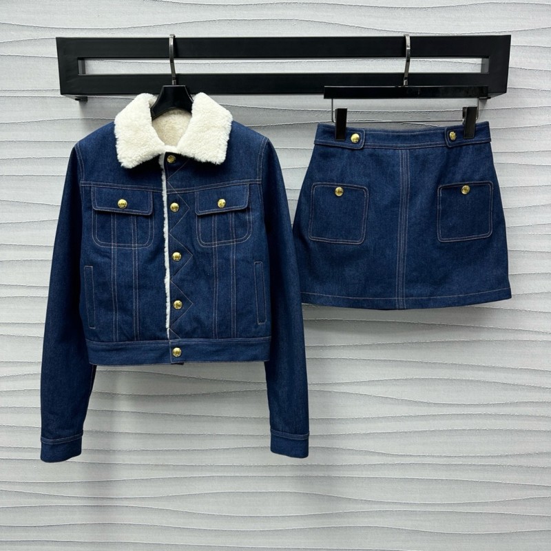 Celine Denim Jacket & Skirts