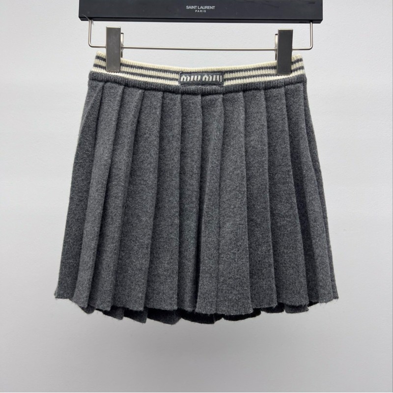 MiuMiu Cashmere Long Sleeves Polo Tee & Skirts