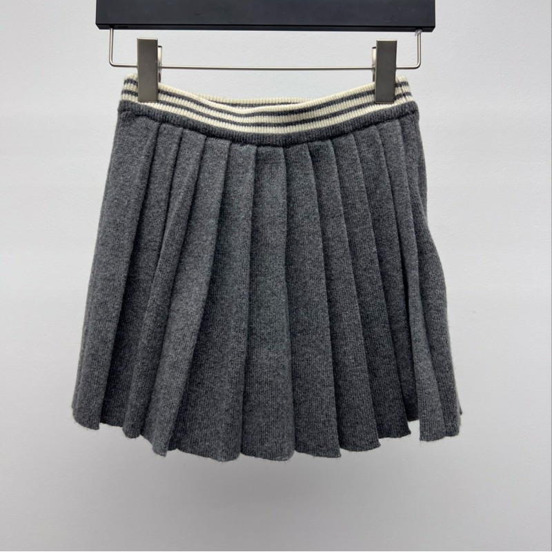 MiuMiu Cashmere Long Sleeves Polo Tee & Skirts