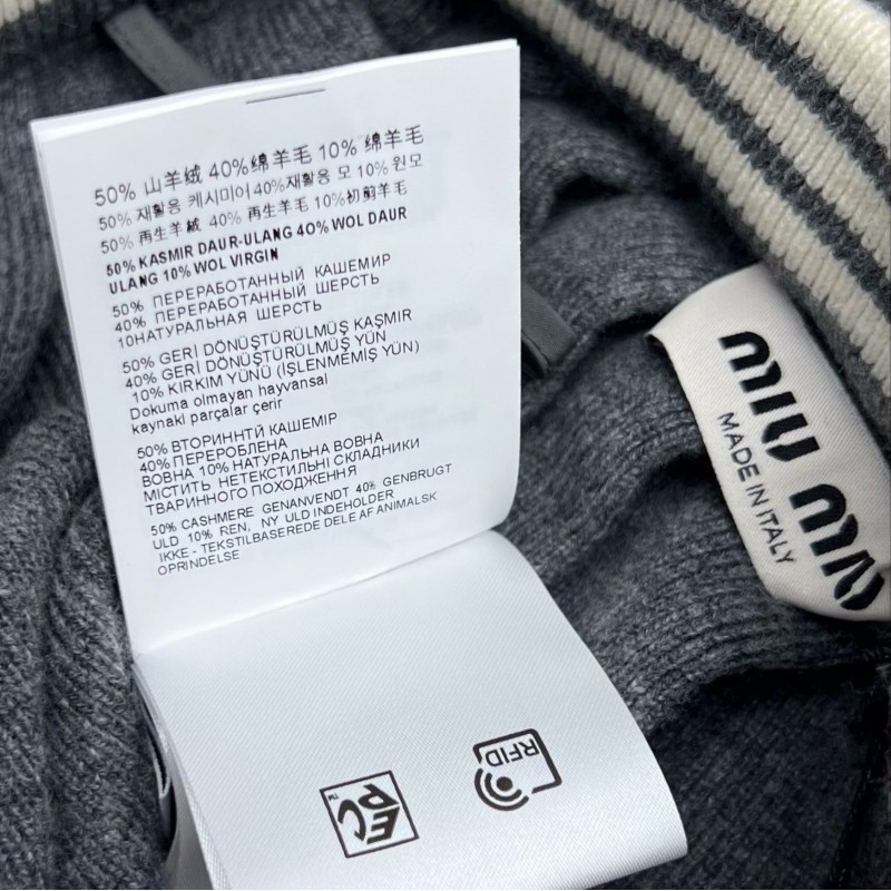 MiuMiu Cashmere Long Sleeves Polo Tee & Skirts