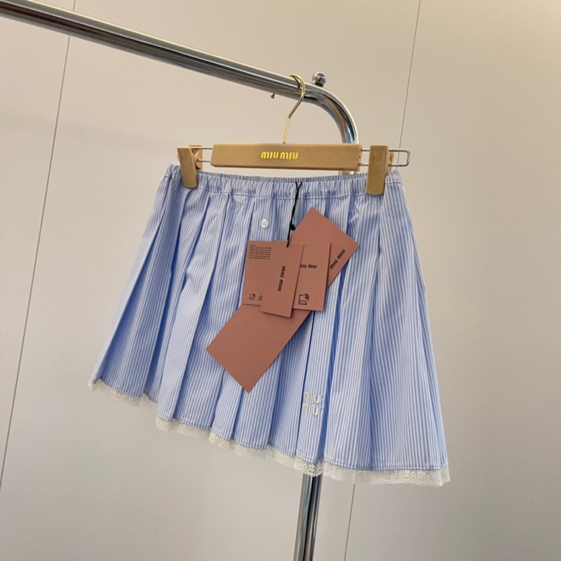 MiuMiu Skirt/Short Pants + Long Sleeves Shirt Set