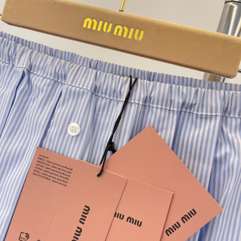 MiuMiu Skirt/Short Pants + Long Sleeves Shirt Set