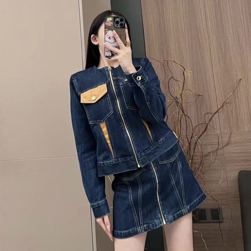 LV Denim Jacket / Denim Dress Set