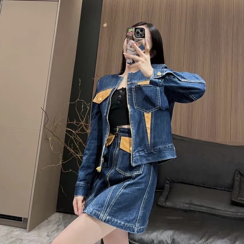 LV Denim Jacket / Denim Dress Set