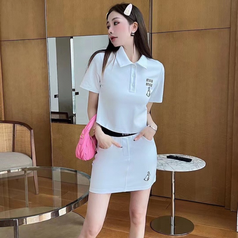 MiuMiu Polo Tee & Short Pant Set